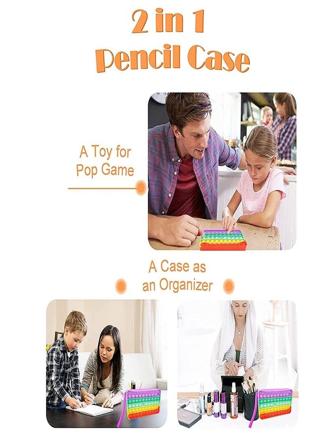 OANGO حقيبة أقلام رصاص أوانجو بوبيت، حقيبة تخزين أدوات مكتبية، لعبة بوب لتخفيف التوتر، حقيبة تخزين أدوات مكتبية، حقيبة مستحضرات تجميل للمكتب والمدرسة (مستطيلة) - Image 2